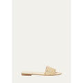 Fendi Sunshine FF Raffia Leather Slide Sandals BNIB Size 41