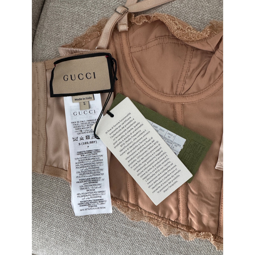 Gucci Nude Lace Corset Top NWT size Small