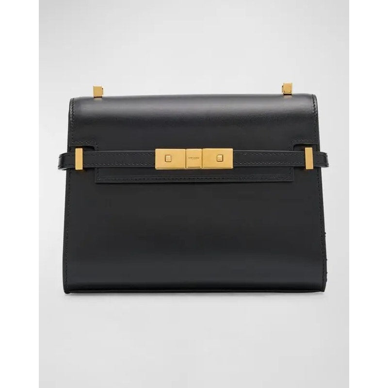SAINT LAURENT  Manhattan Mini Calfskin Shoulder Bag Black