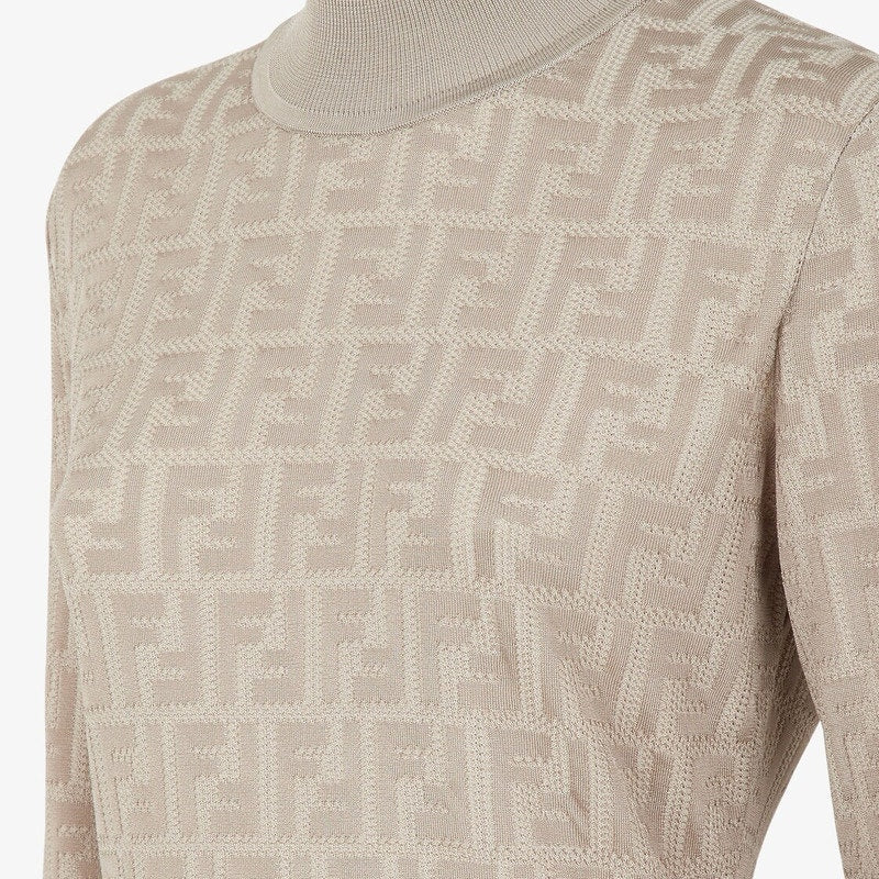 Fendi Dove Gray FF Motif Knit Sweater Size 36 IT NWT