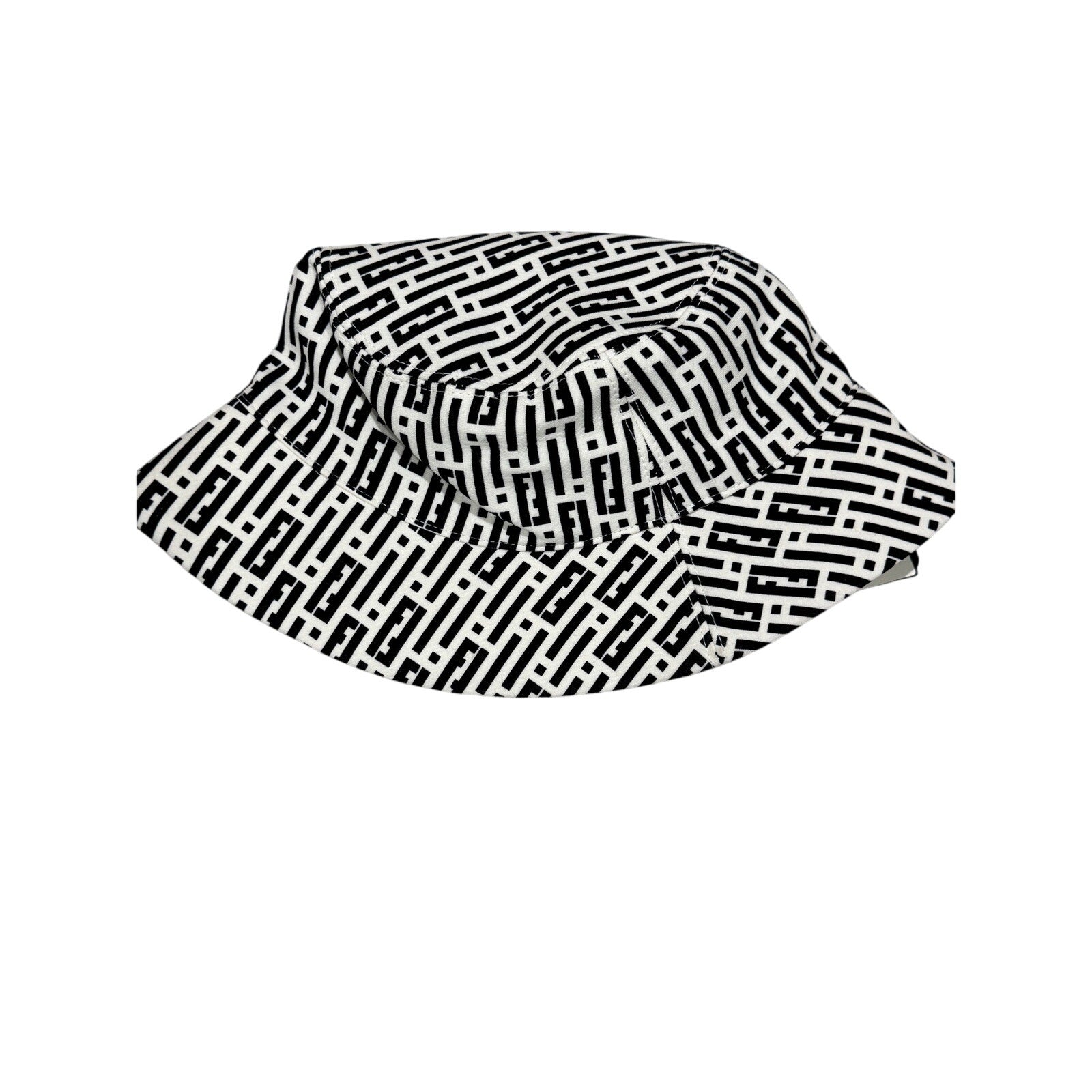 Fendi Black and White Bucket Hat Large New with Tags