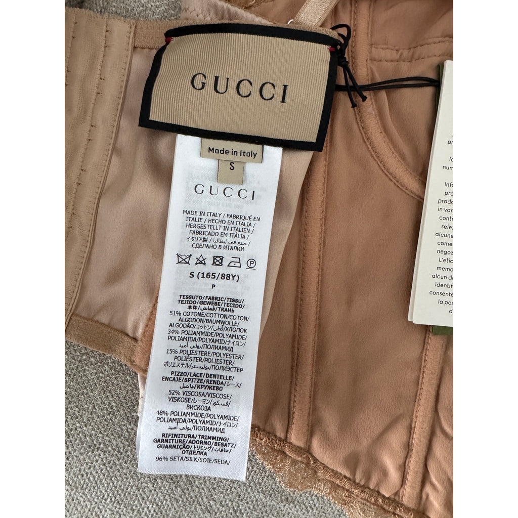 Gucci Nude Lace Corset Top NWT size Small