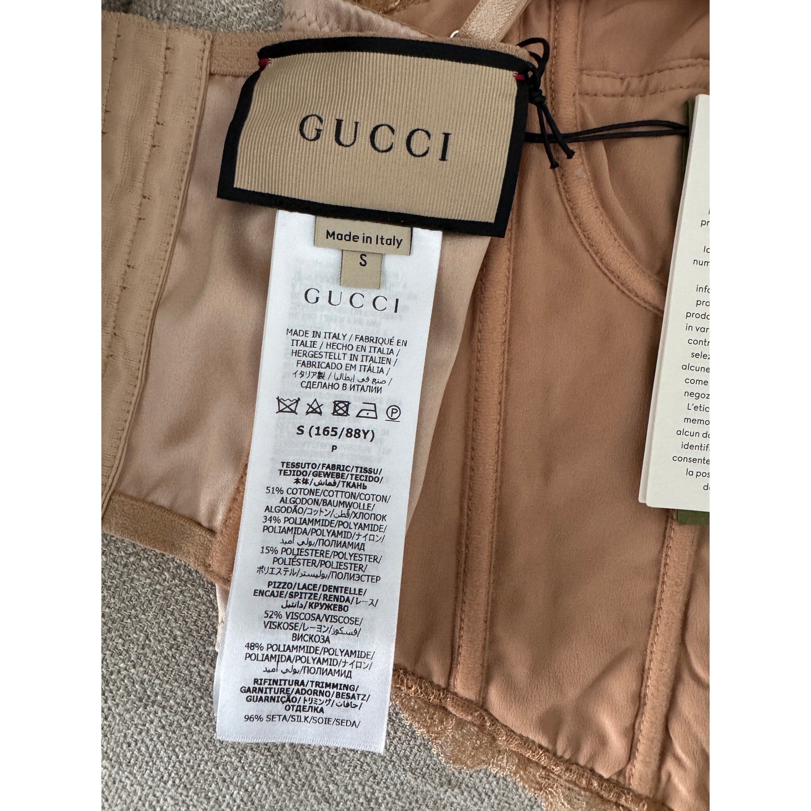 Gucci Nude Lace Corset Top NWT size Small