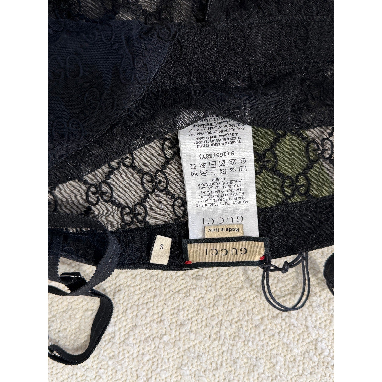 Gucci GG Black Tulle Lace bodysuit Small NWT