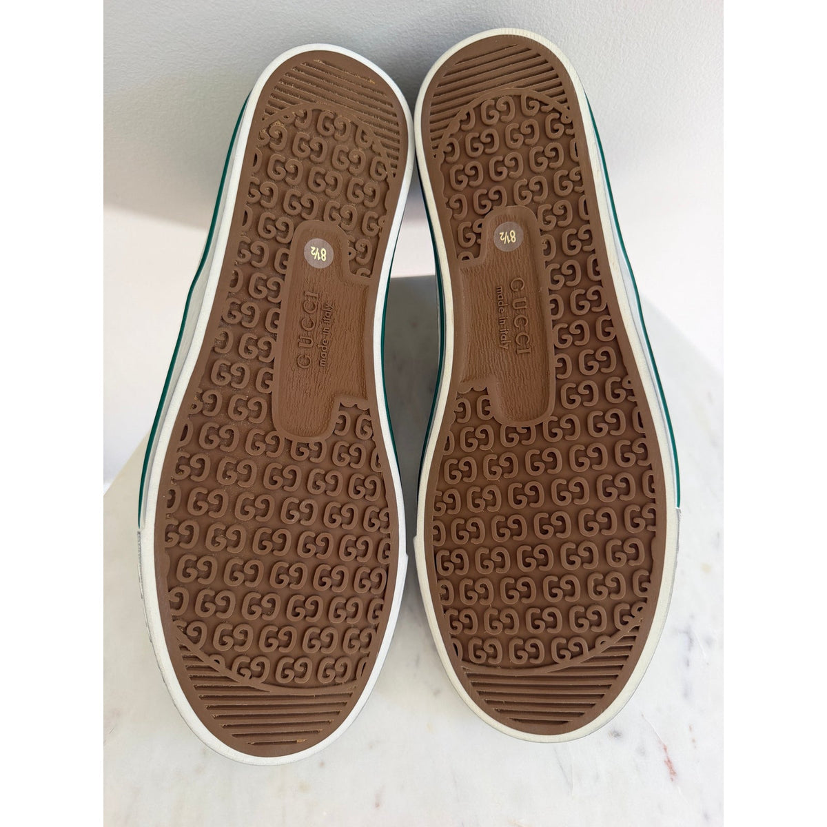 Gucci Tennis 1977 Canvas Sneakers Beige Green Red Men’s UK 8.5 US 9 New in Box