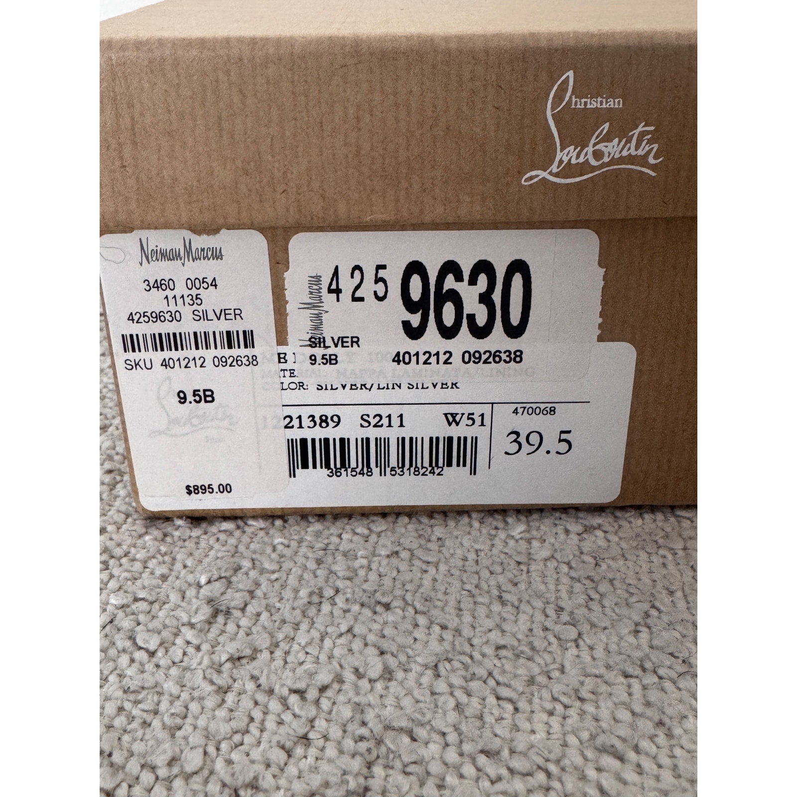 CHRISTIAN LOUBOUTIN 
100mm Me Dolly Metallic Slide Sandals - Silver BNIB