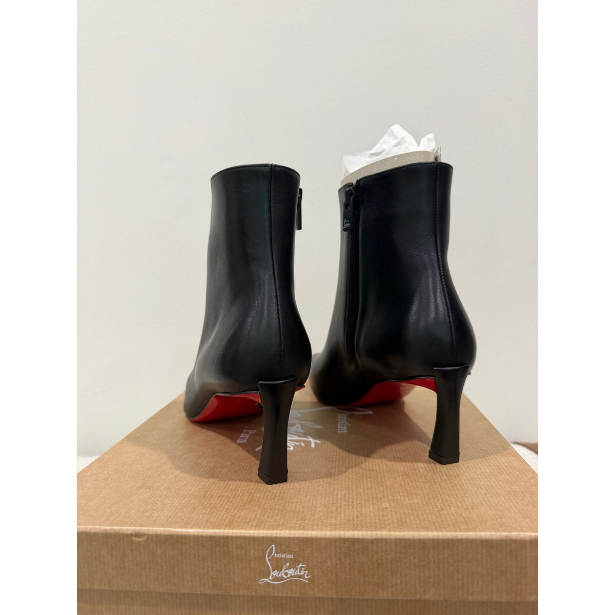 Christian Louboutin Condora Booty Black Calf Leather 55mm | New in Box 39.5