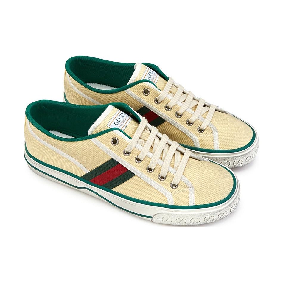 Gucci Tennis 1977 Canvas Sneakers Beige Green Red Men’s UK 8.5 US 9 New in Box