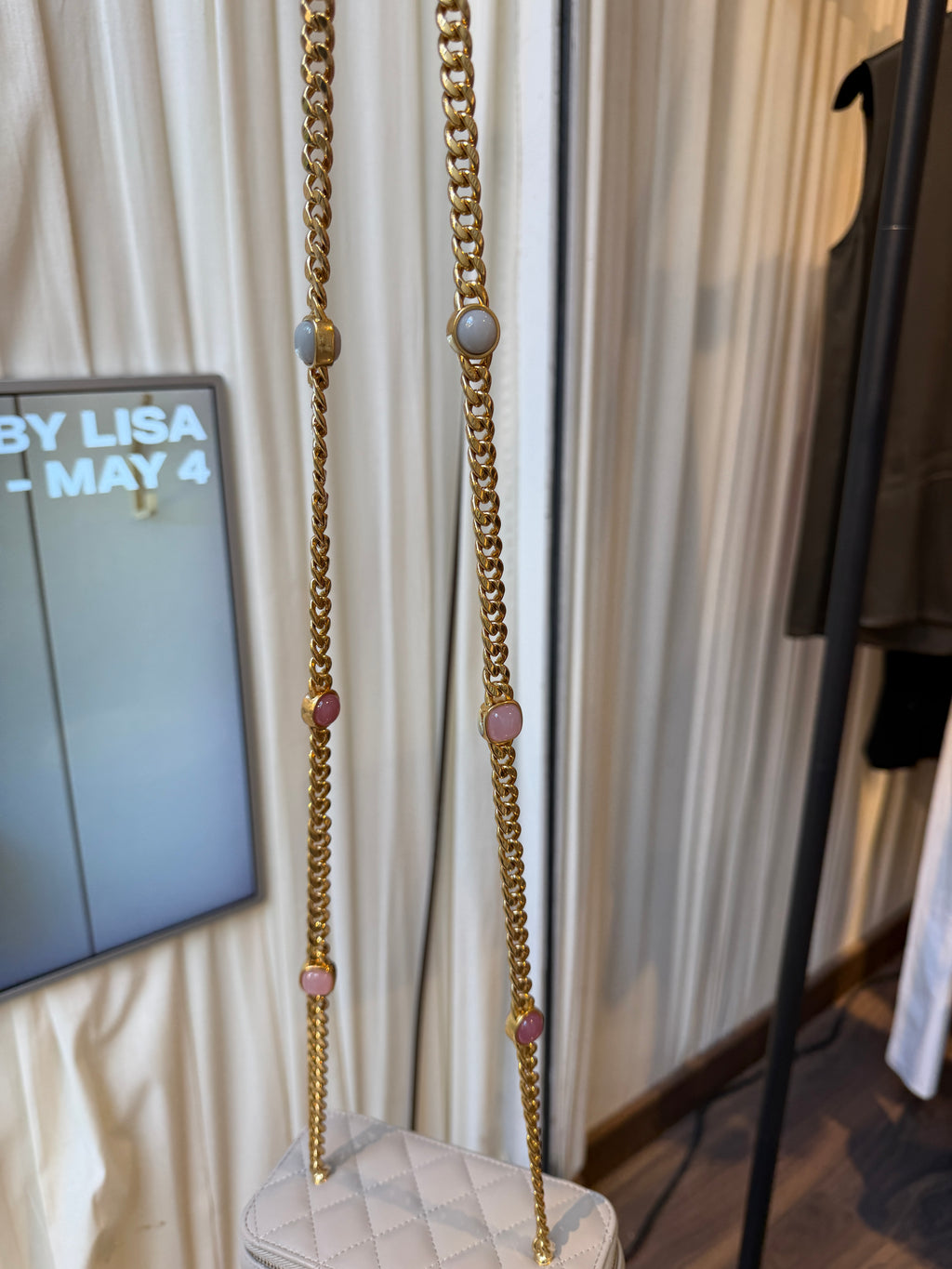 Chanel Lambskin Resin Chain Grey Vanity