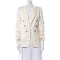 Veronica Beard Ivory Linen Double-Breasted Blazer Jacket Size 2 NWT Silver Crest Buttons