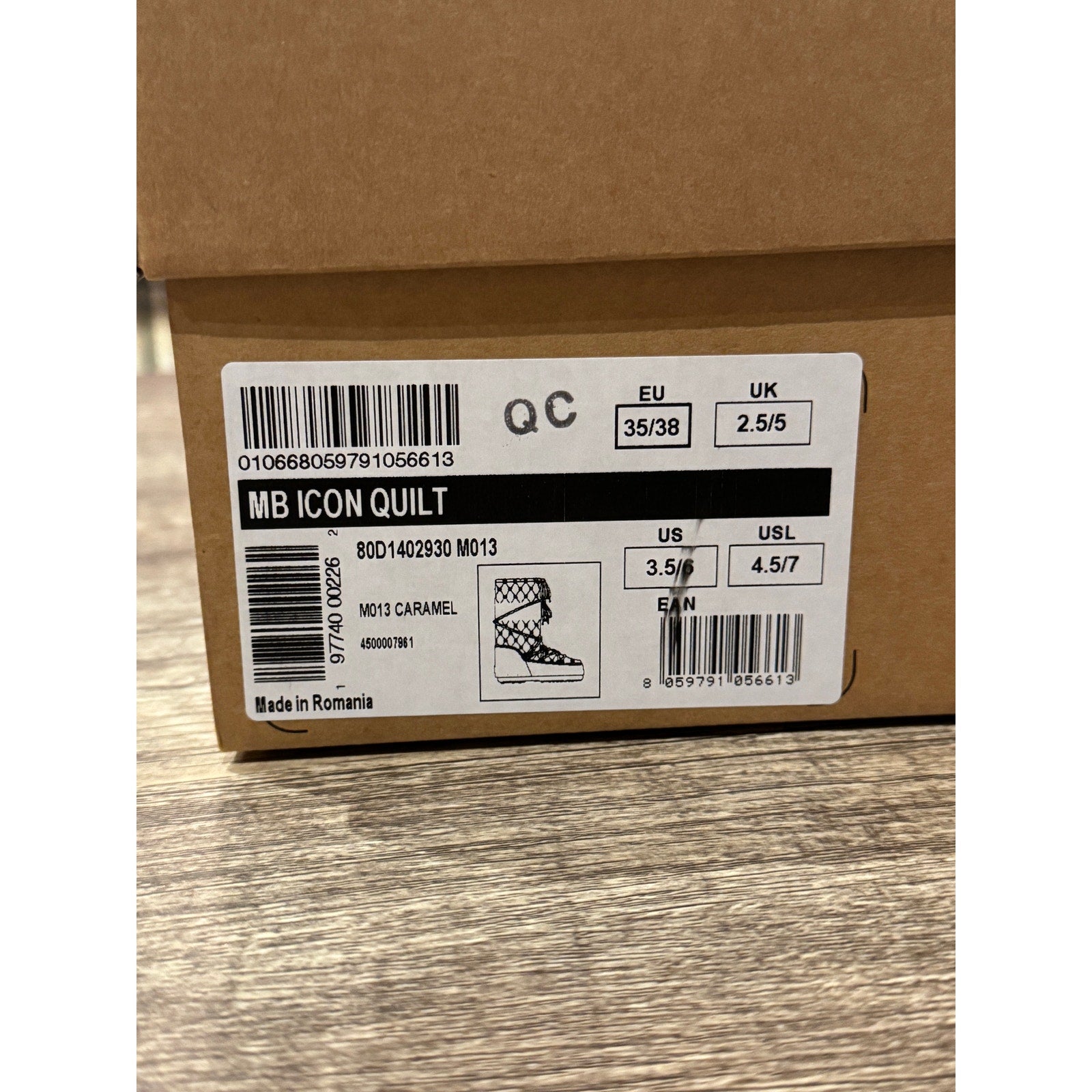 MOON BOOT Icon Quilt Boot Caramel BNIB EU 35/38