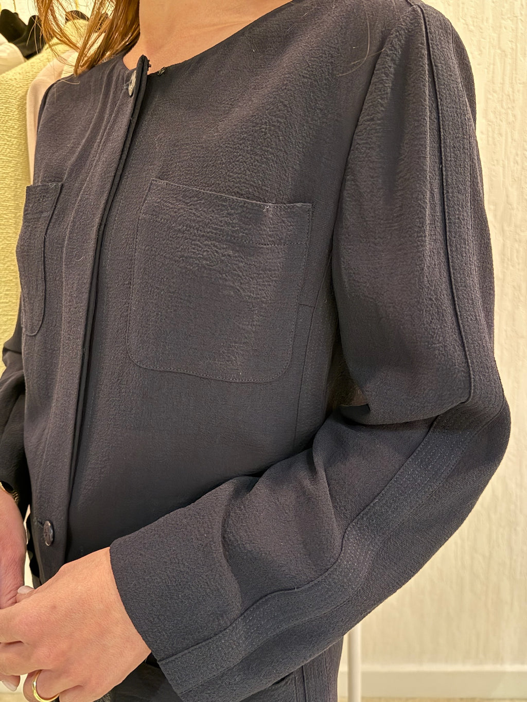 Chanel 1999 Blue Wool Blazer / Top FR38