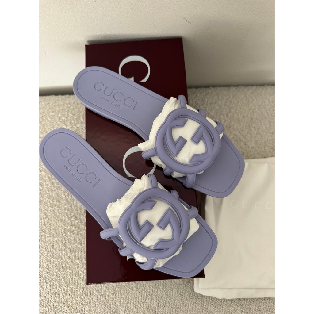 Gucci Women’s Palma Slide Sandals 37 BNIB in Lilac