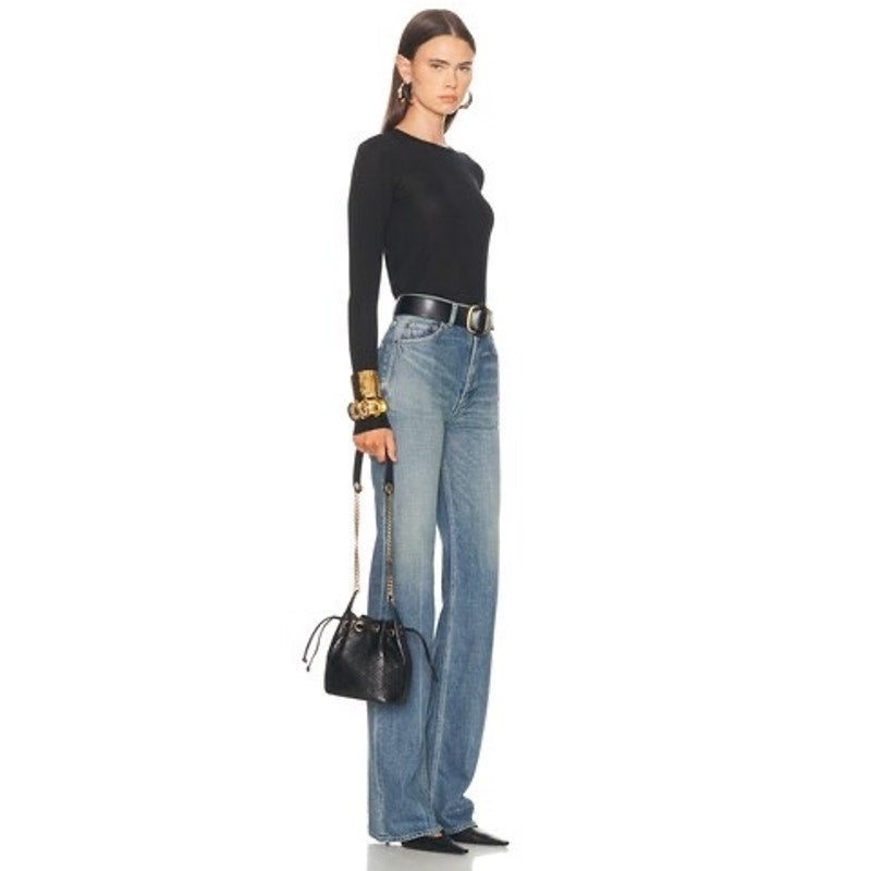 SAINT LAURENT Small Cassandre Quilted Bucket Bag NWT