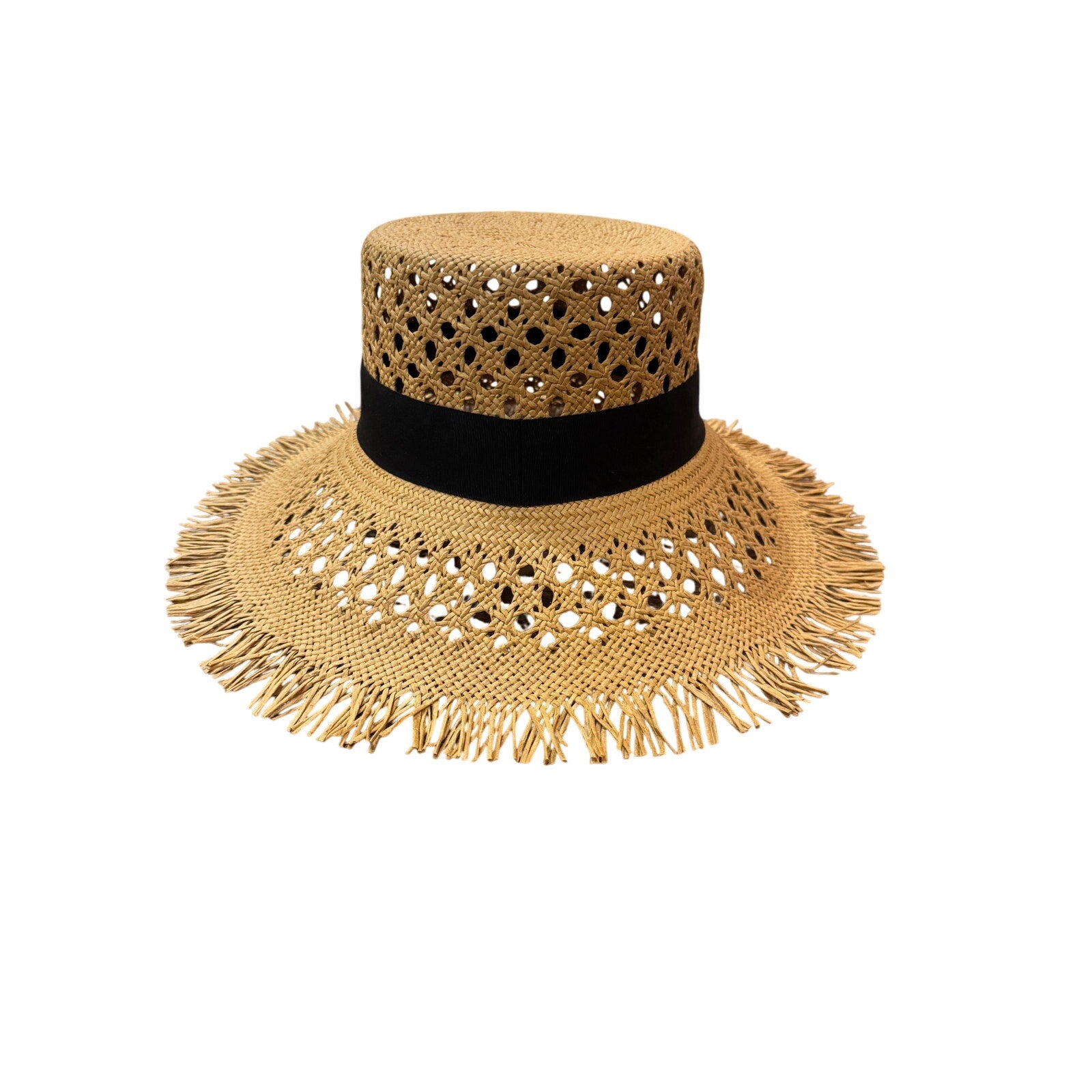 Christian Dior Naughtily-D Straw Hat Black Band • Size 58 • New With Tags