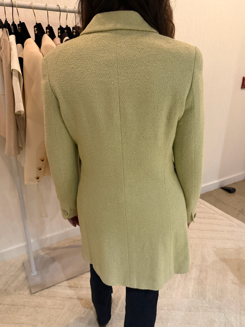 Chanel 1998 Light Green CC Button Blazer