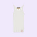 GUCCI Logo-Patch Ribbed Cotton Tank Top Size XSmall