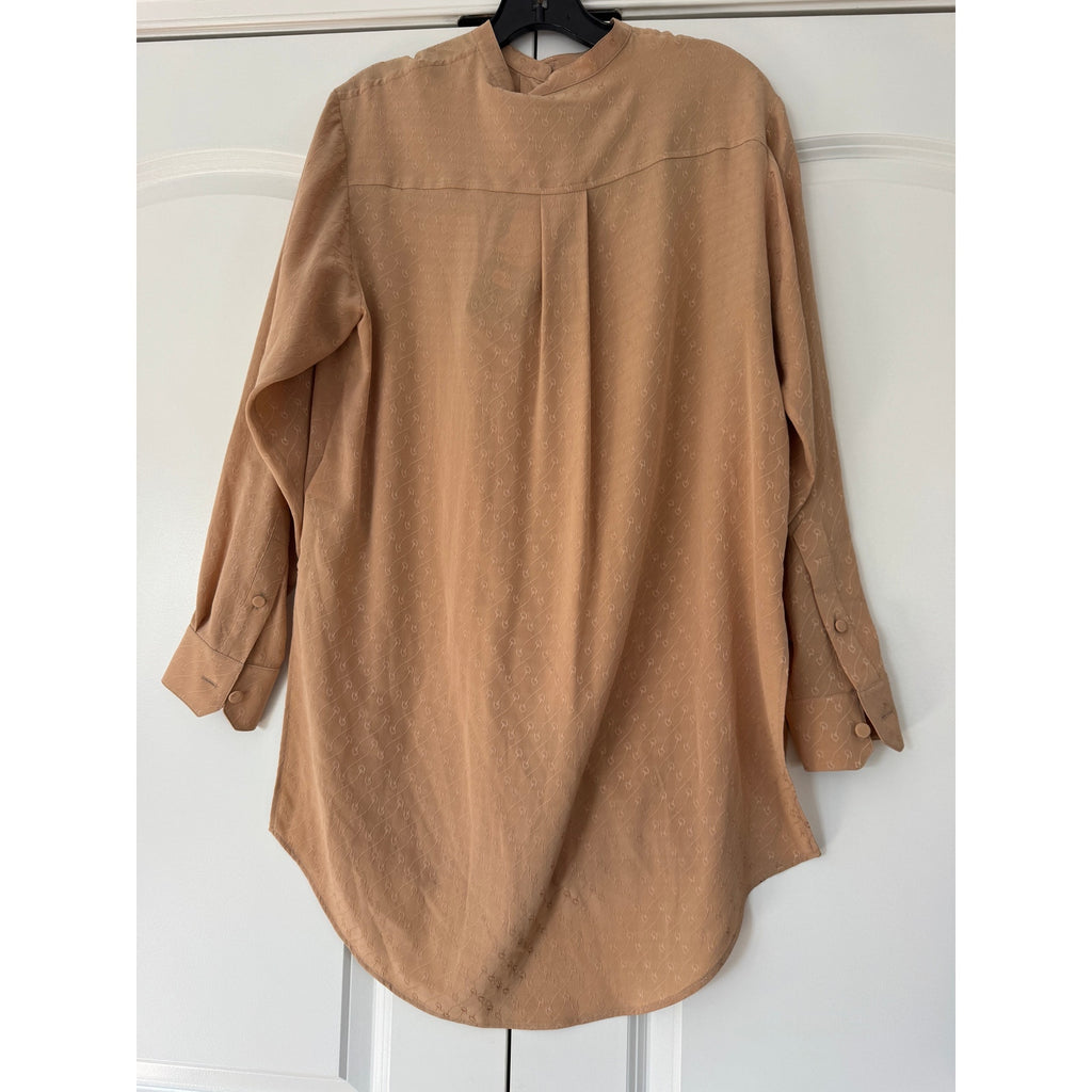 Gucci Horsebit Crêpe Satin Sheer Shirt in Beige • NWT Size 38 • Made in Italy