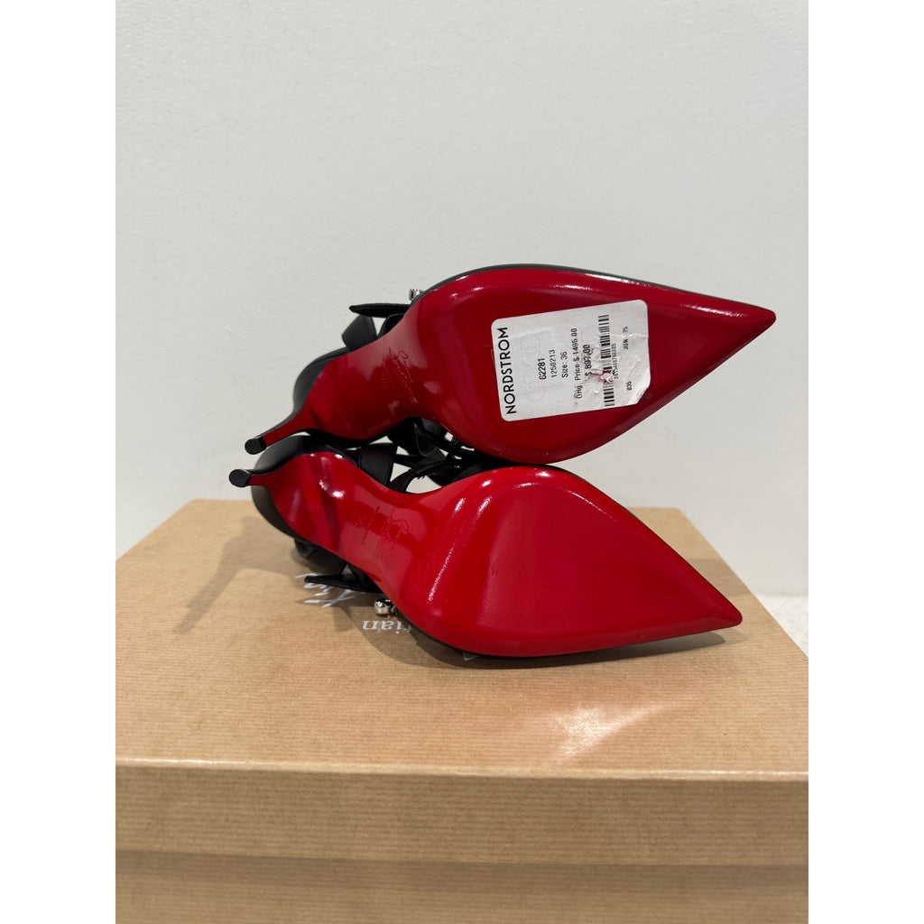 CHRISTIAN LOUBOUTIN 36 Giddylina 100 buckle-embellished leather pumps$1,495