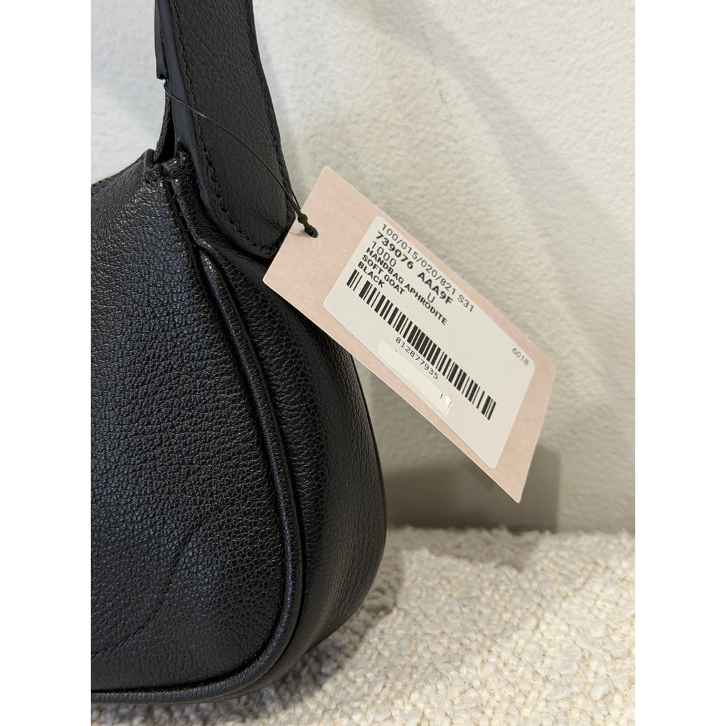 Gucci Mini Aphrodite Tote Bag in Black Leather NWT