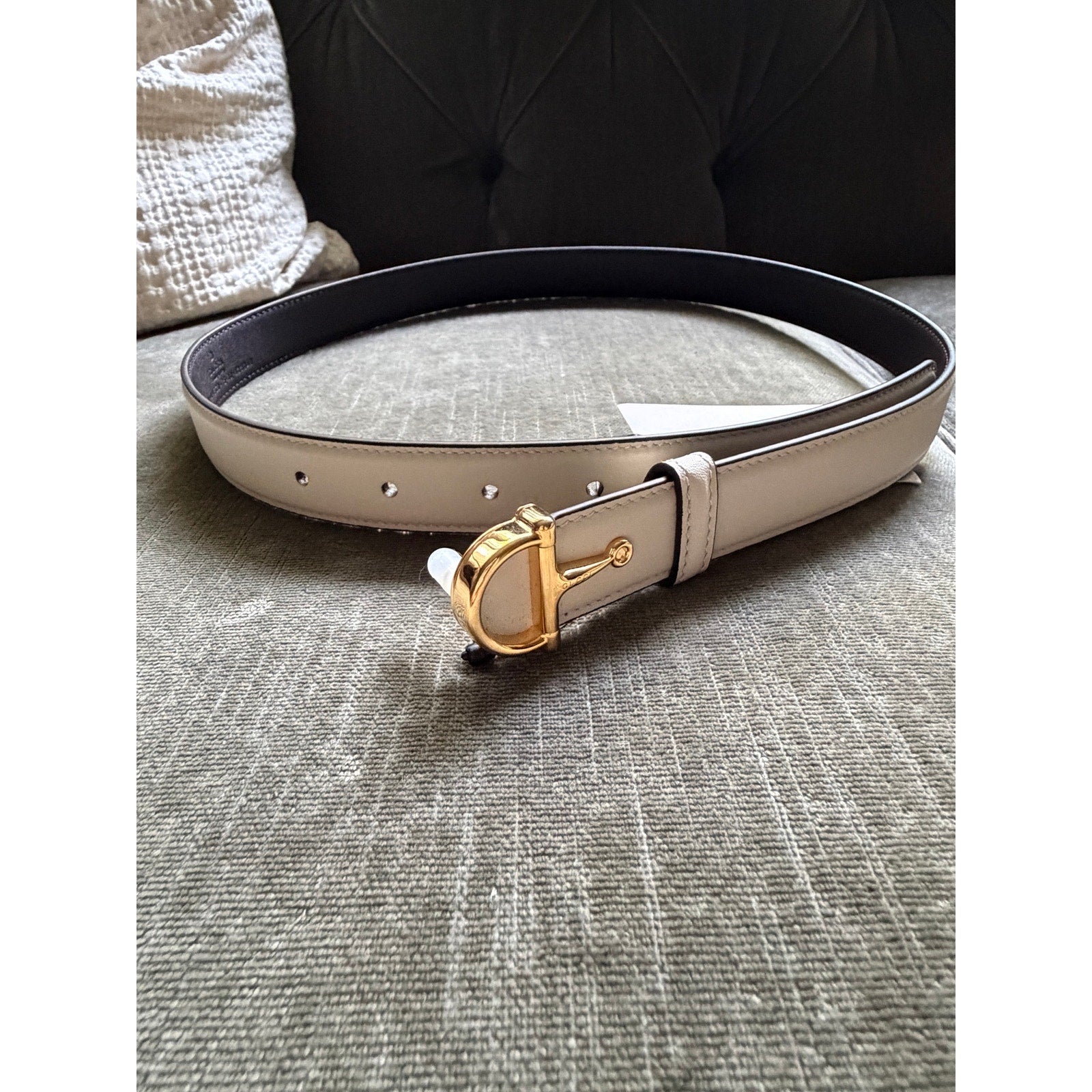 Gucci Thin belt with half-Horsebit buckle Size 75 NWT