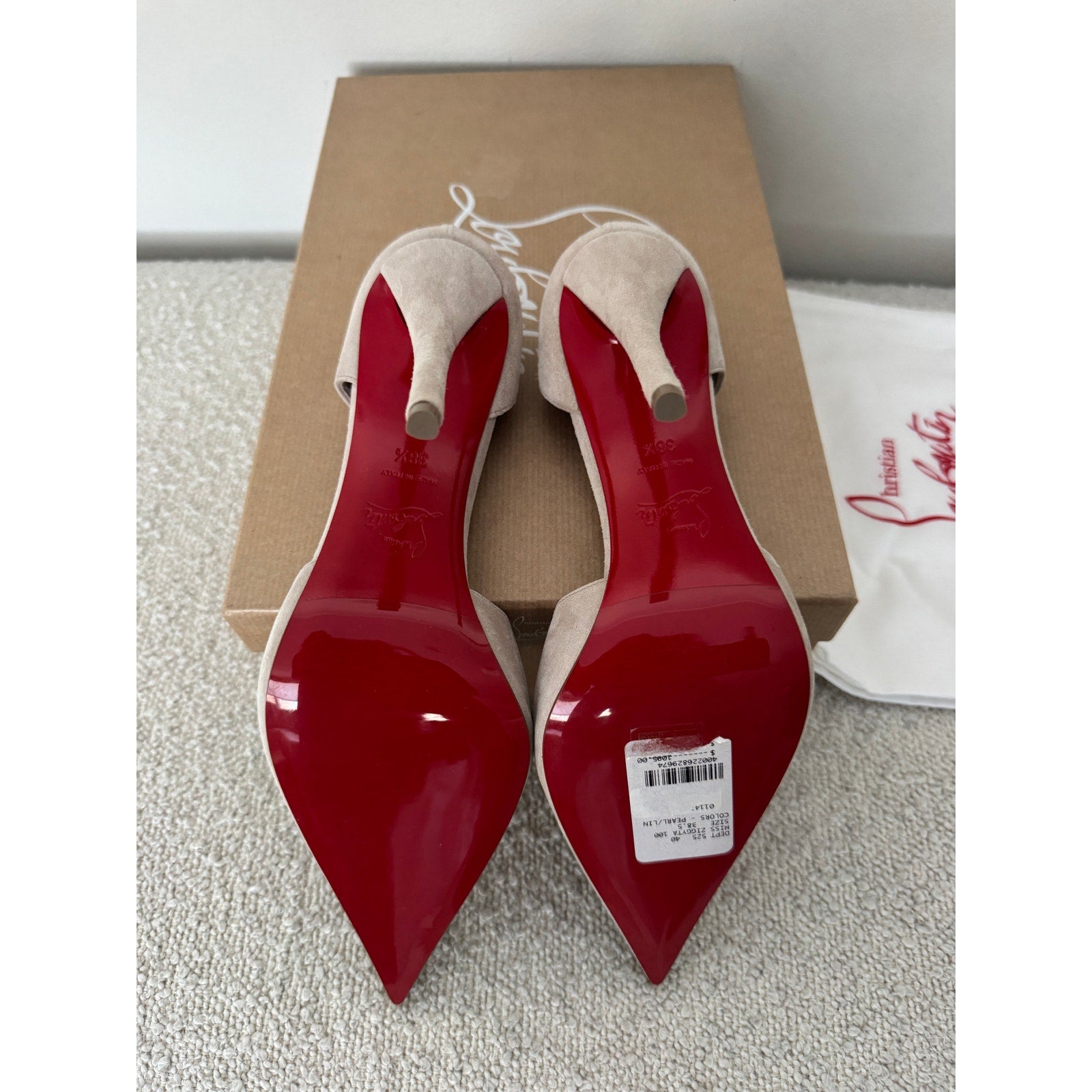 CHRISTIAN LOUBOUTIN
Miss Ziggyta 100 suede pumps BNIB 38.5