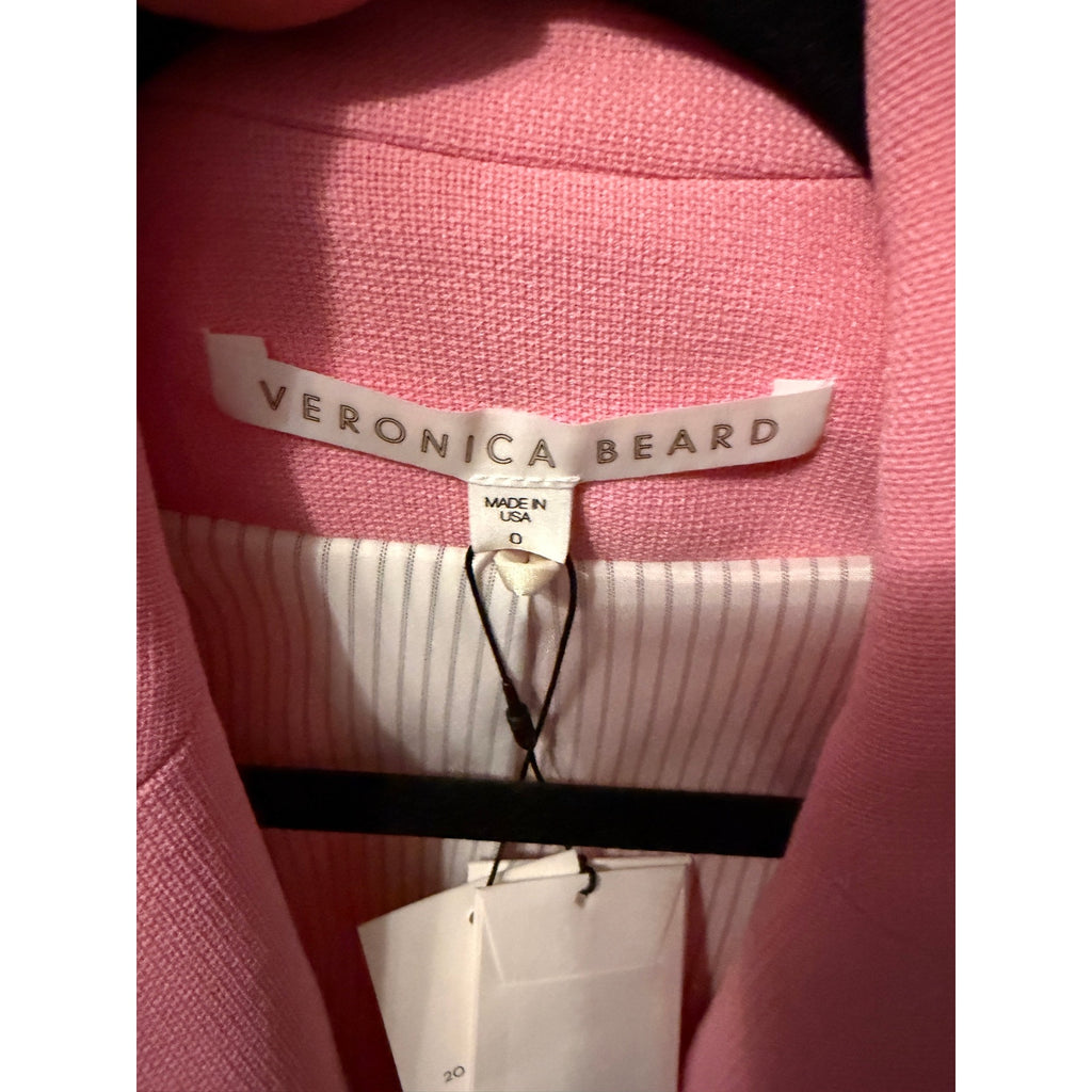 Veronica Beard Miller Dickey Blazer Pink Double Breasted NWT Size 0