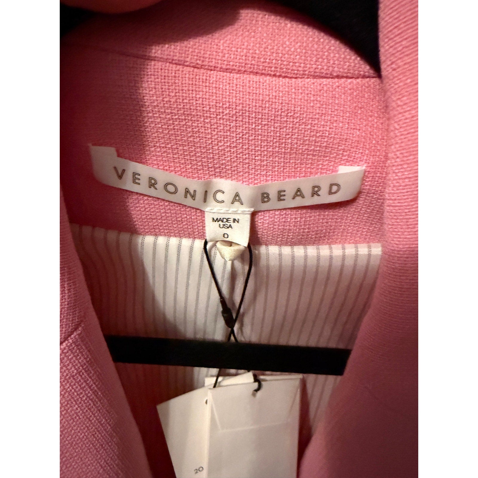 Veronica Beard Miller Dickey Blazer Pink Double Breasted NWT Size 0