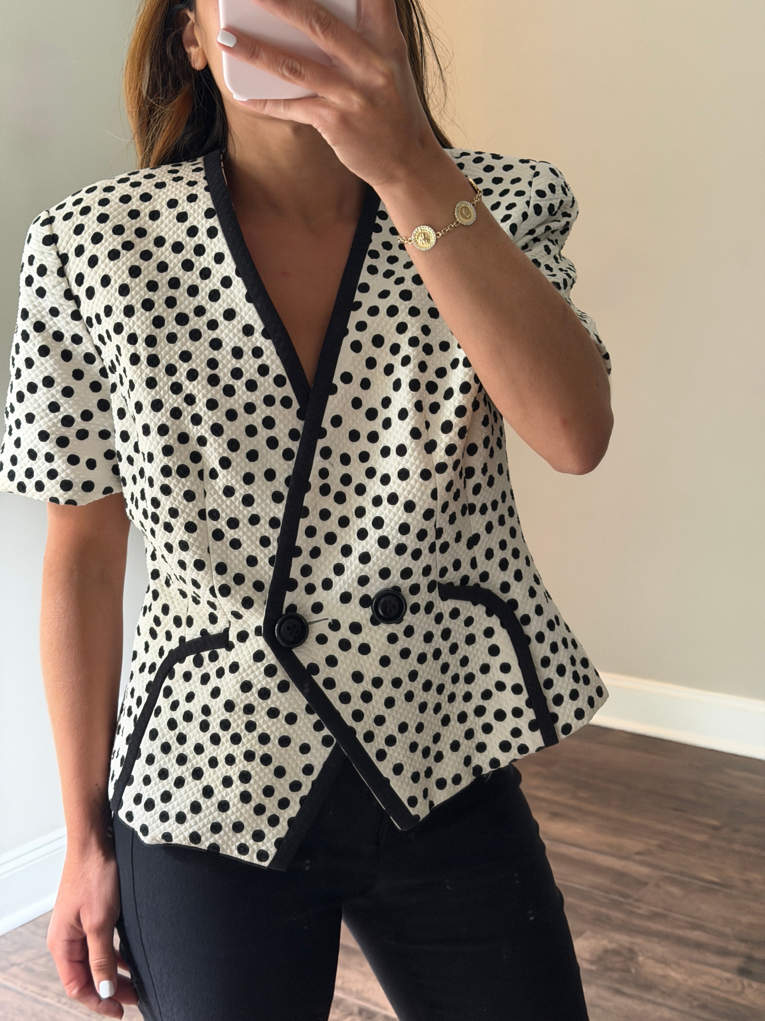 Christian Dior Polka Dot short sleeve blazer