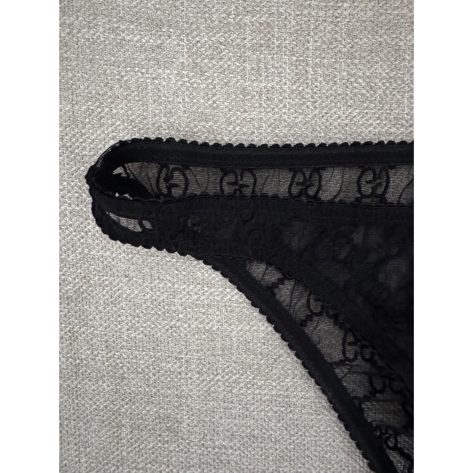 GUCCI SHEER LOGO PANTY BLACK NWT MEDIUM