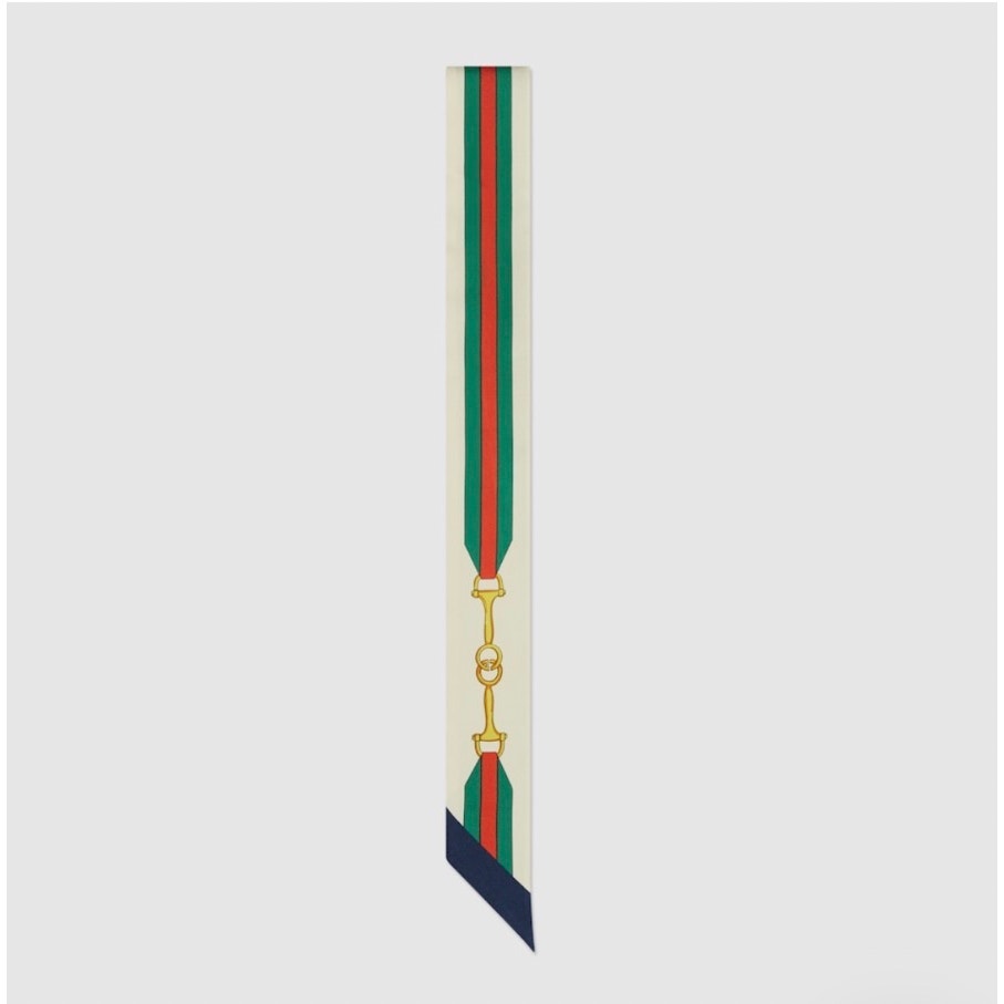 GUCCI Gg Horsebit Skinny Twill Scarf BNIB