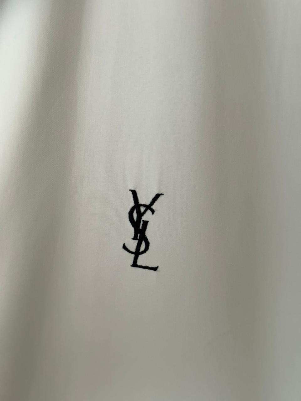 YSL Logo White Bomber Windbreaker