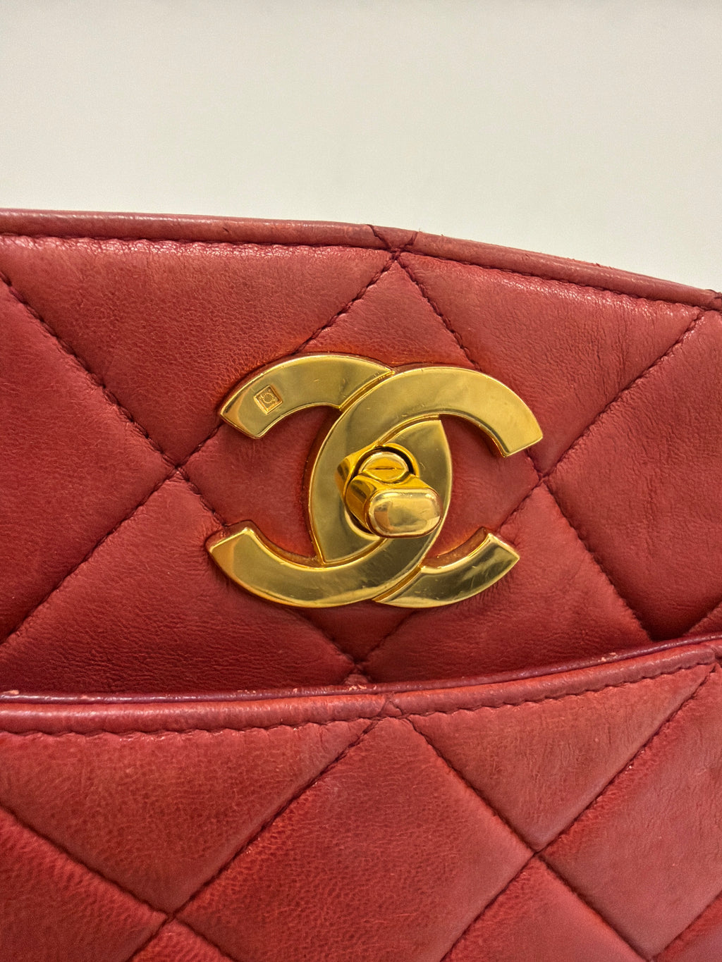 Chanel Red Maxi CC Tote 1994-1996