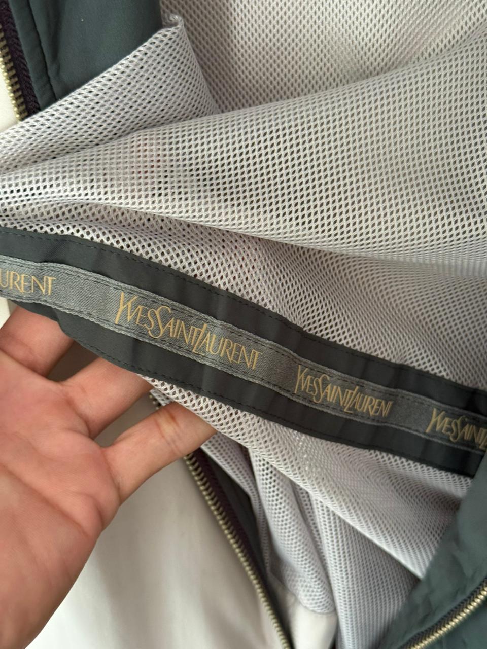 Saint Laurent YSL Green Khaki Windbreaker Bomber Jacket
