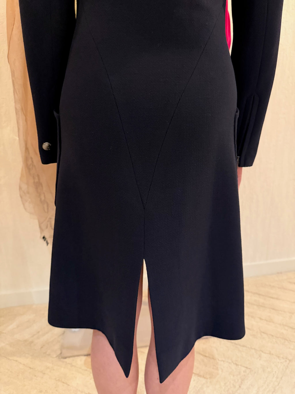 Chanel 1997 Navy Double Zip Coat Dress FR 38 | CC Logo Zippers | Fall 1997 Collection
