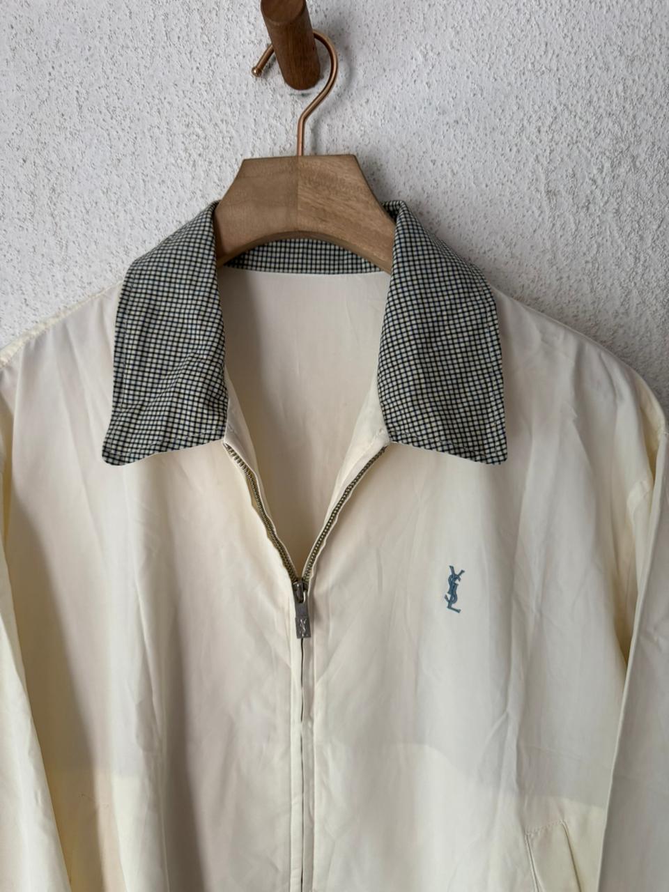Saint Laurent Vintage Light Bomber Windbreaker Cream