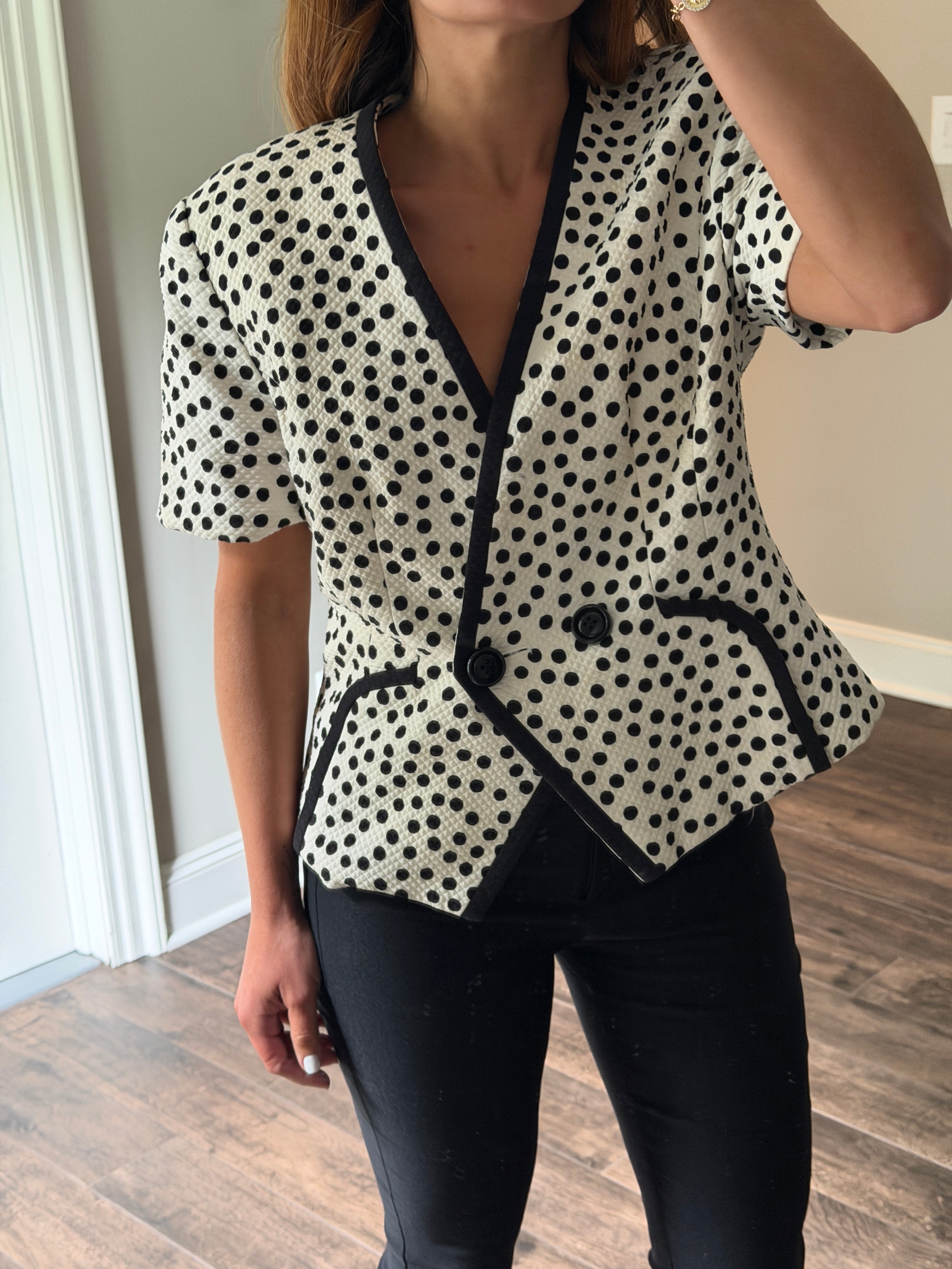 Christian Dior Polka Dot short sleeve blazer