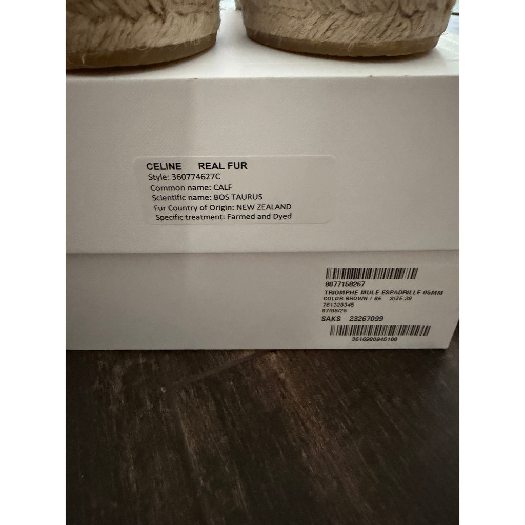 Celine LES ESPADRILLES CELINE MULE IN Leopard Printed Hairy Calfskin Size 39 BNIB