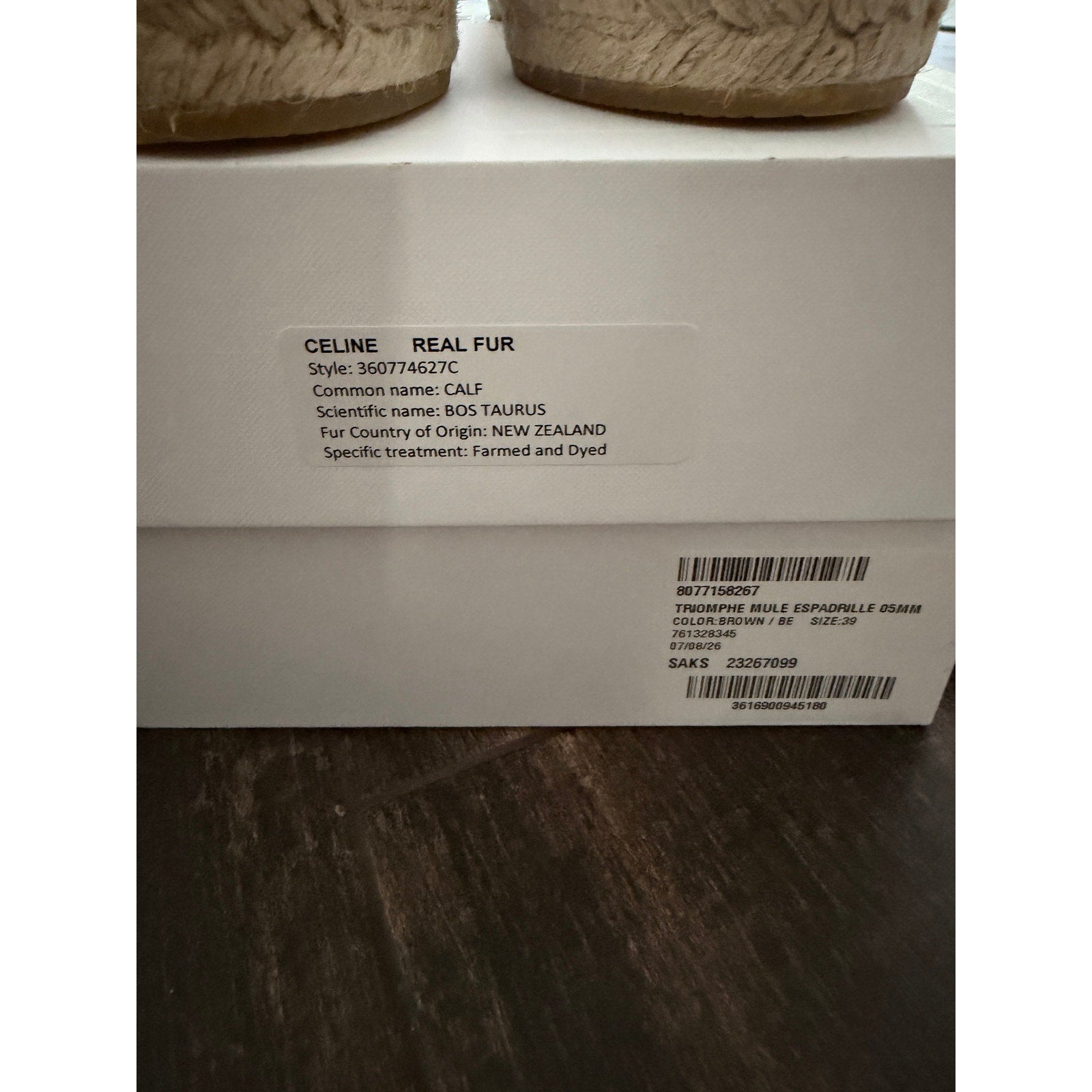 Celine LES ESPADRILLES CELINE MULE IN Leopard Printed Hairy Calfskin Size 39 BNIB