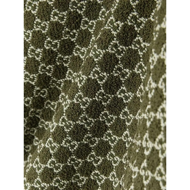 Gucci Jacquard Knit Cotton Blend Mini Boucle Skirt Woman Green NWT size IT38