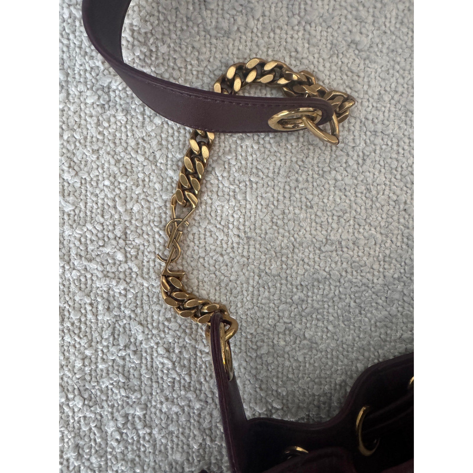 SAINT LAURENT Small Cassandre Quilted Bucket Bag NWT Hot Wine