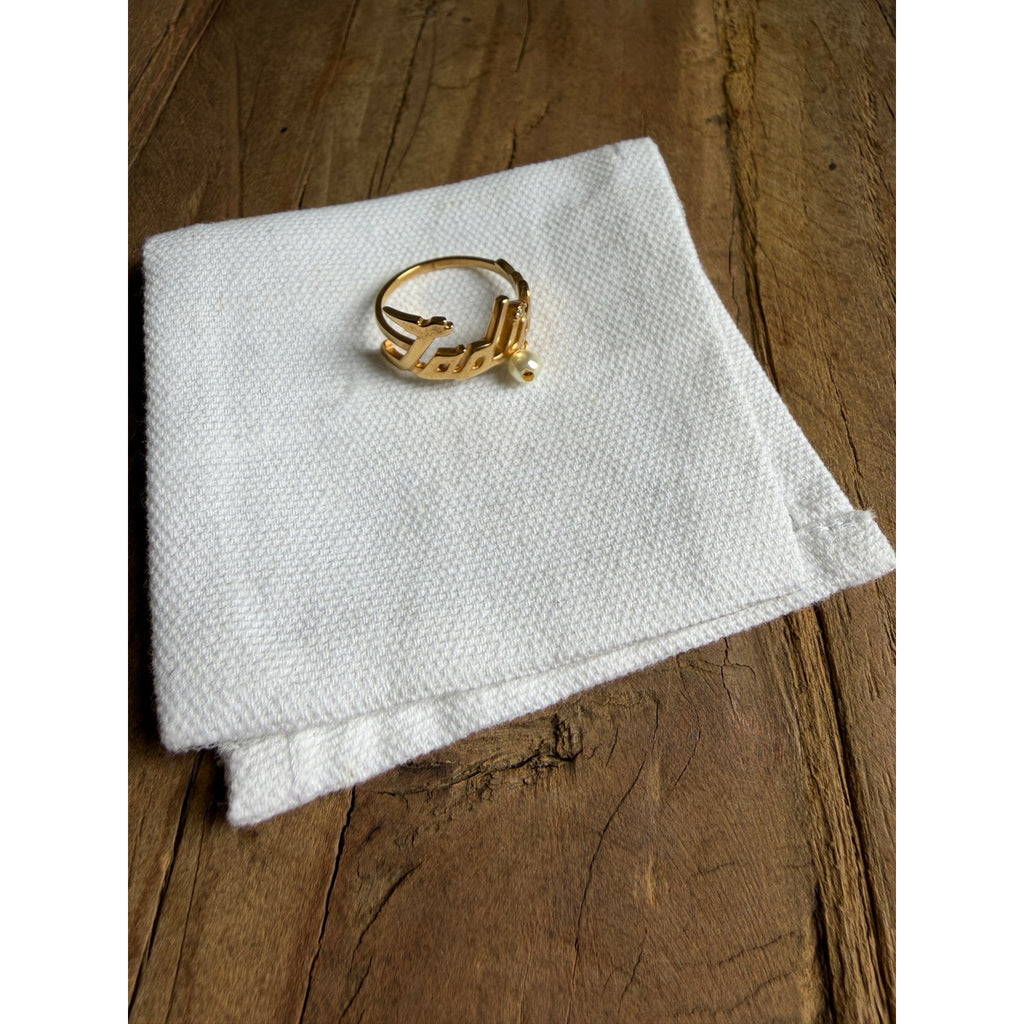 Dior J’Adior Ring Gold Finish Metal White Resin Pearl Crystal Size L 7.25 New