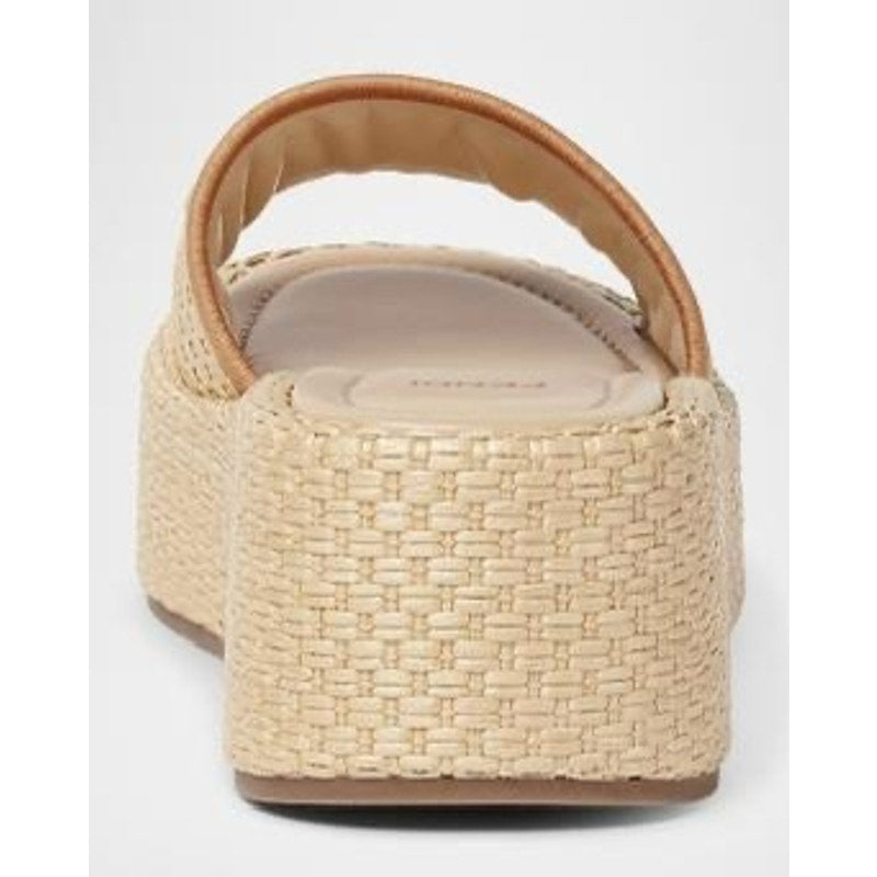 Fendi Sunshine Raffia Platform Slide Sandals Size 38.5 BNIB