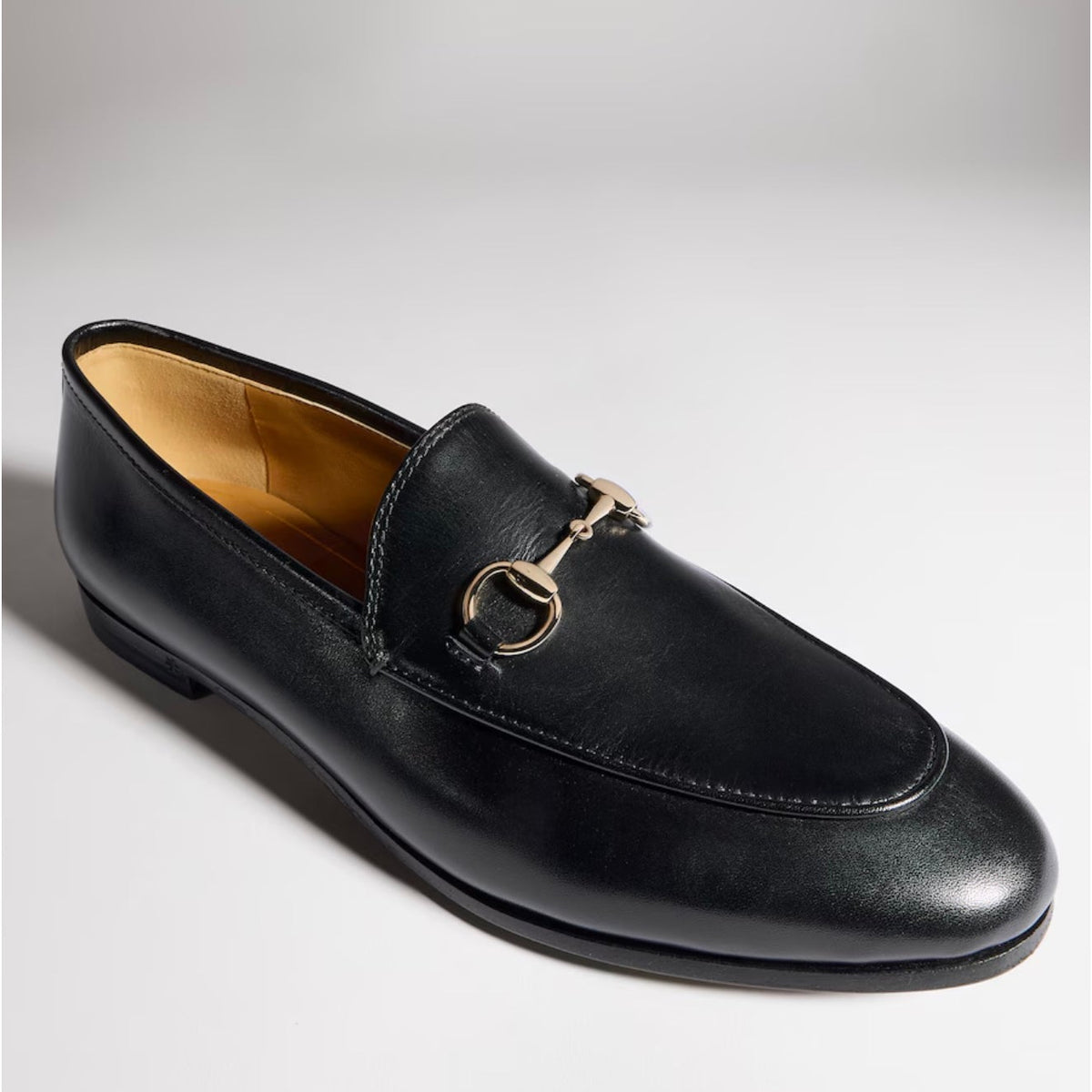 Gucci Jordaan Leather Horsebit Loafers Black Size 38.5 NIB