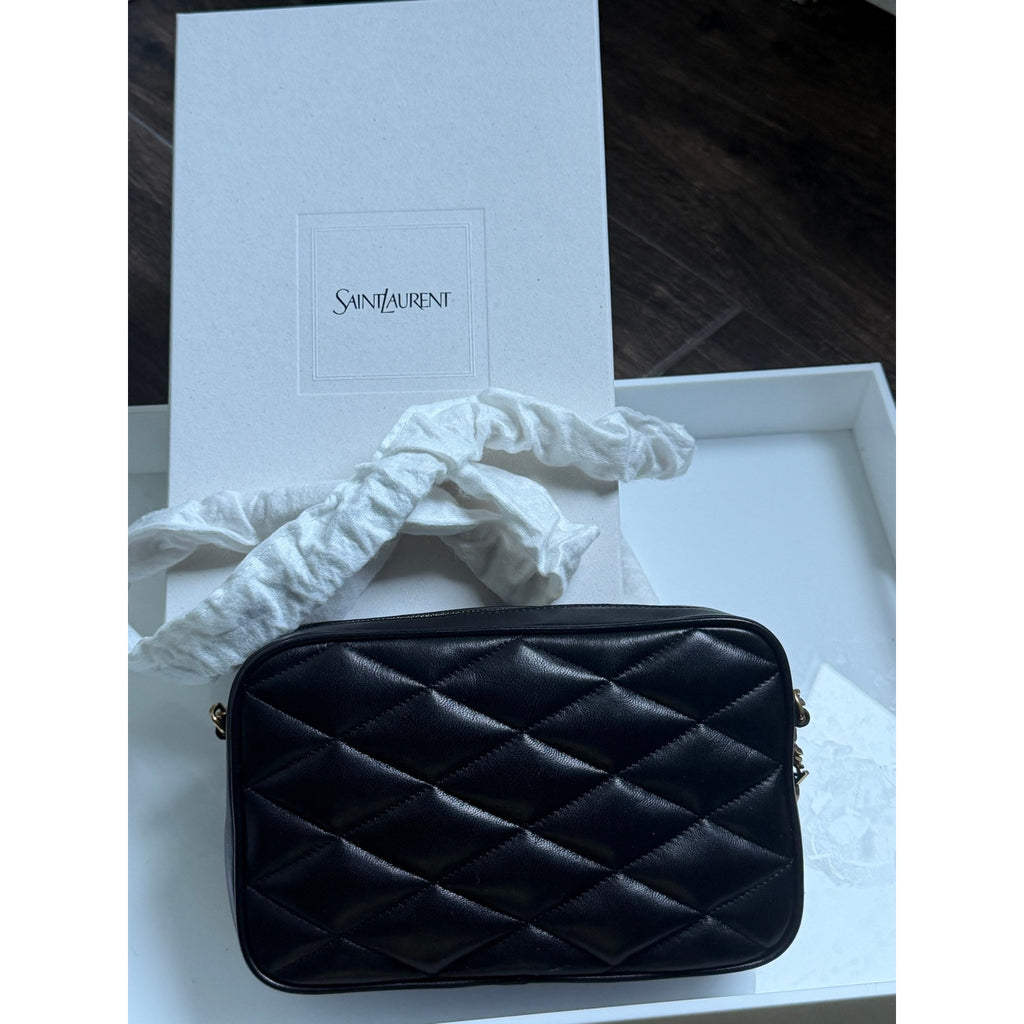 Saint Laurent Gaby Black Quilted Leather Camera Crossbody Bag BNIB