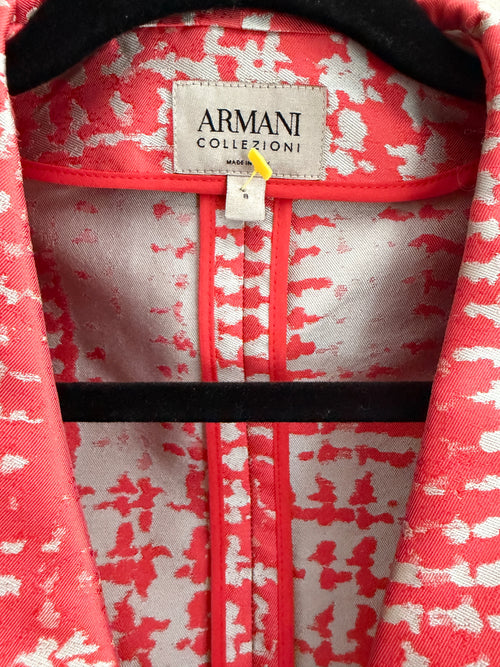 Armani Red / Grey Printed Blazer