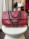 Chanel Paris Dallas Goatskin Wild Stitch Flap Crossbody Red 2014–2015