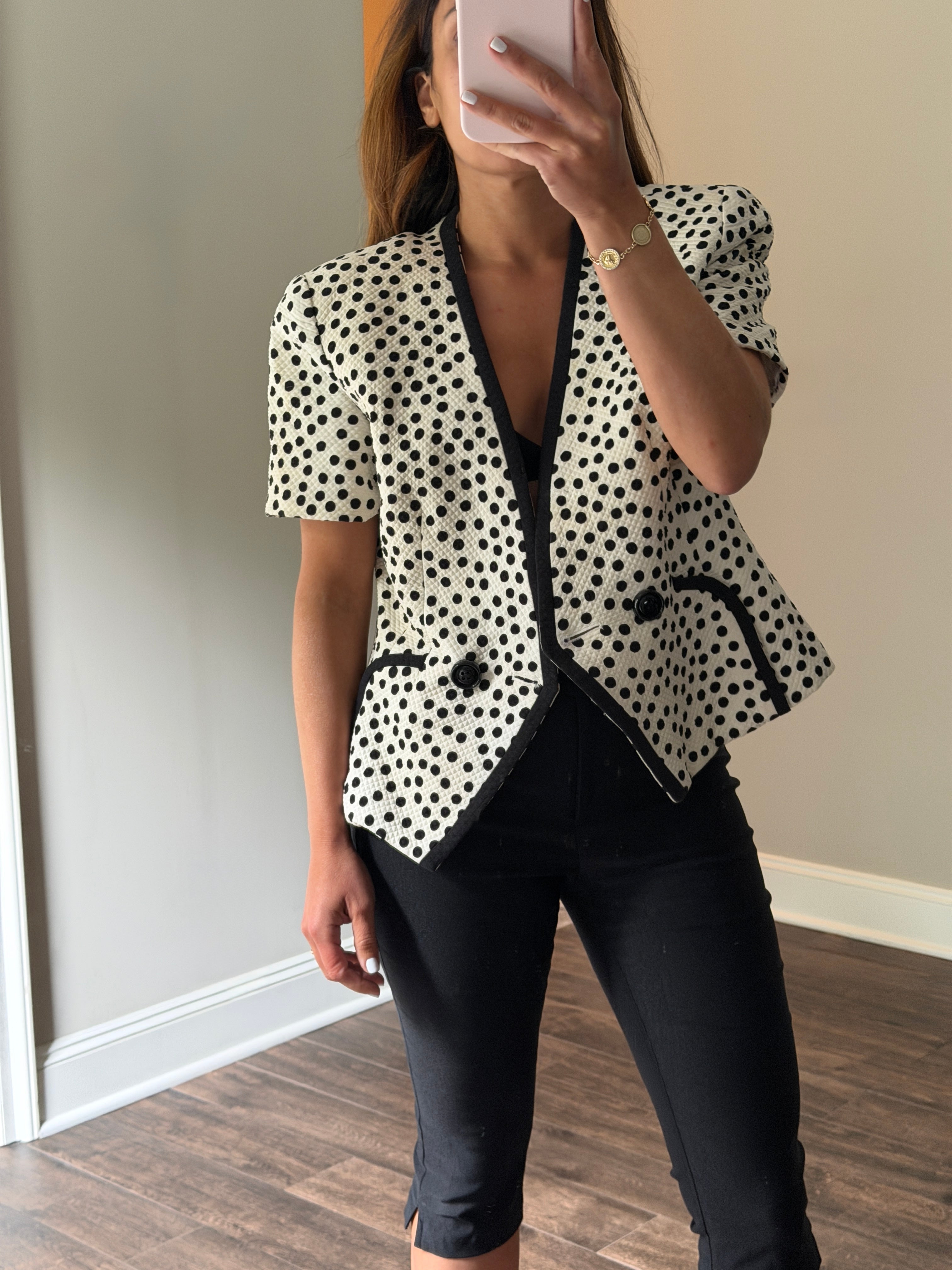 Christian Dior Polka Dot short sleeve blazer
