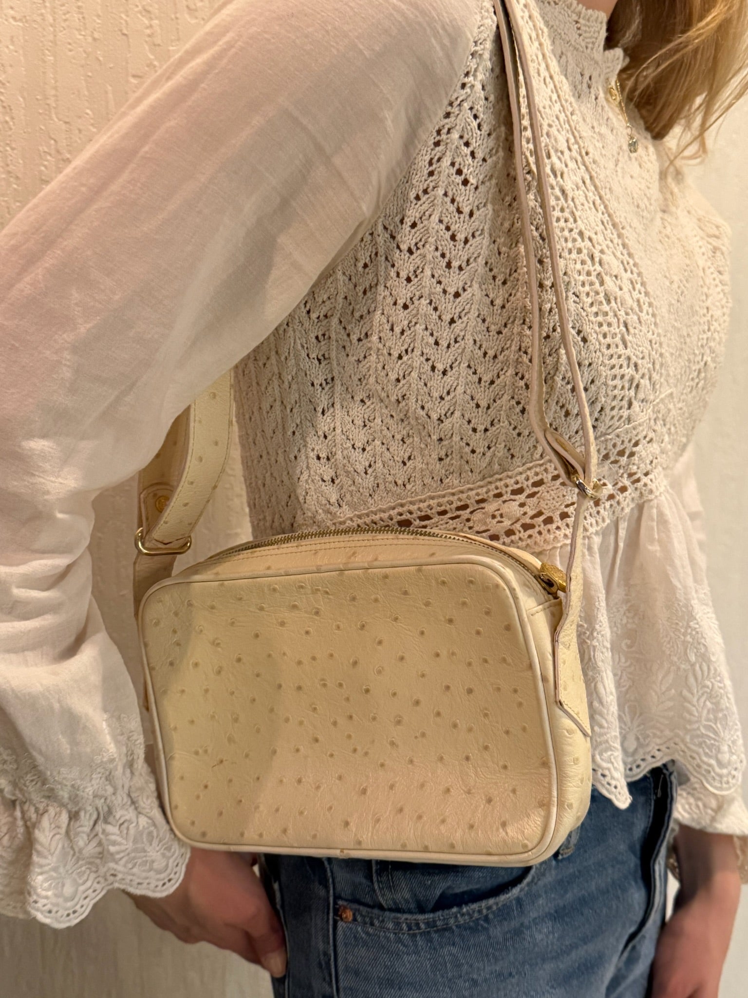 Fendi Fendi
Ostrich Crossbody Bag Vintage