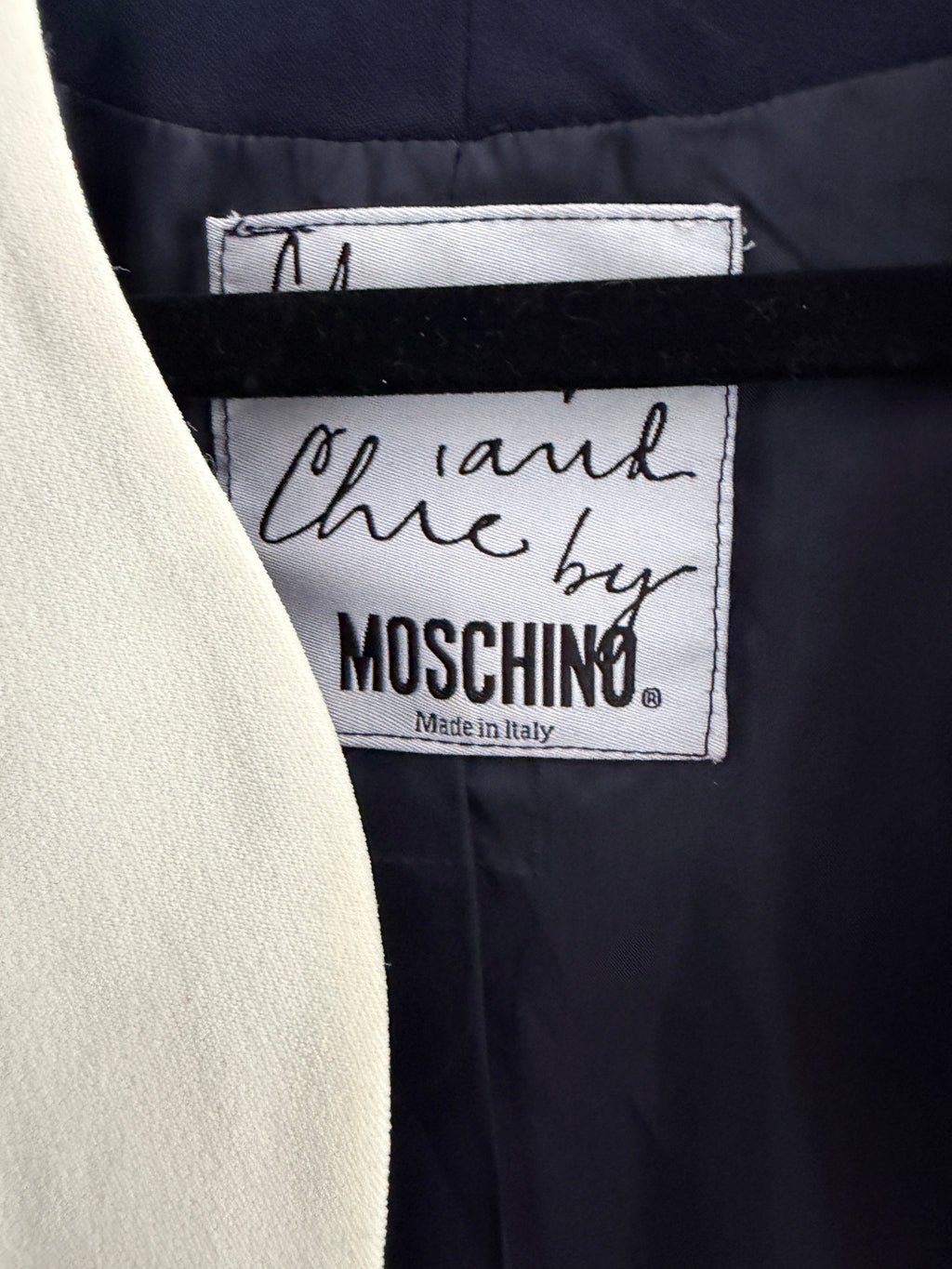 Moschino Cheap and Chic Blue Cropped Bolero Jacket Collarless Designer IT44